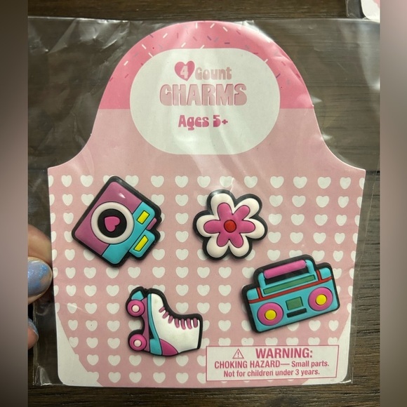 Other - Colorful Charm Set - Camera, Flower, Skate, Boombox